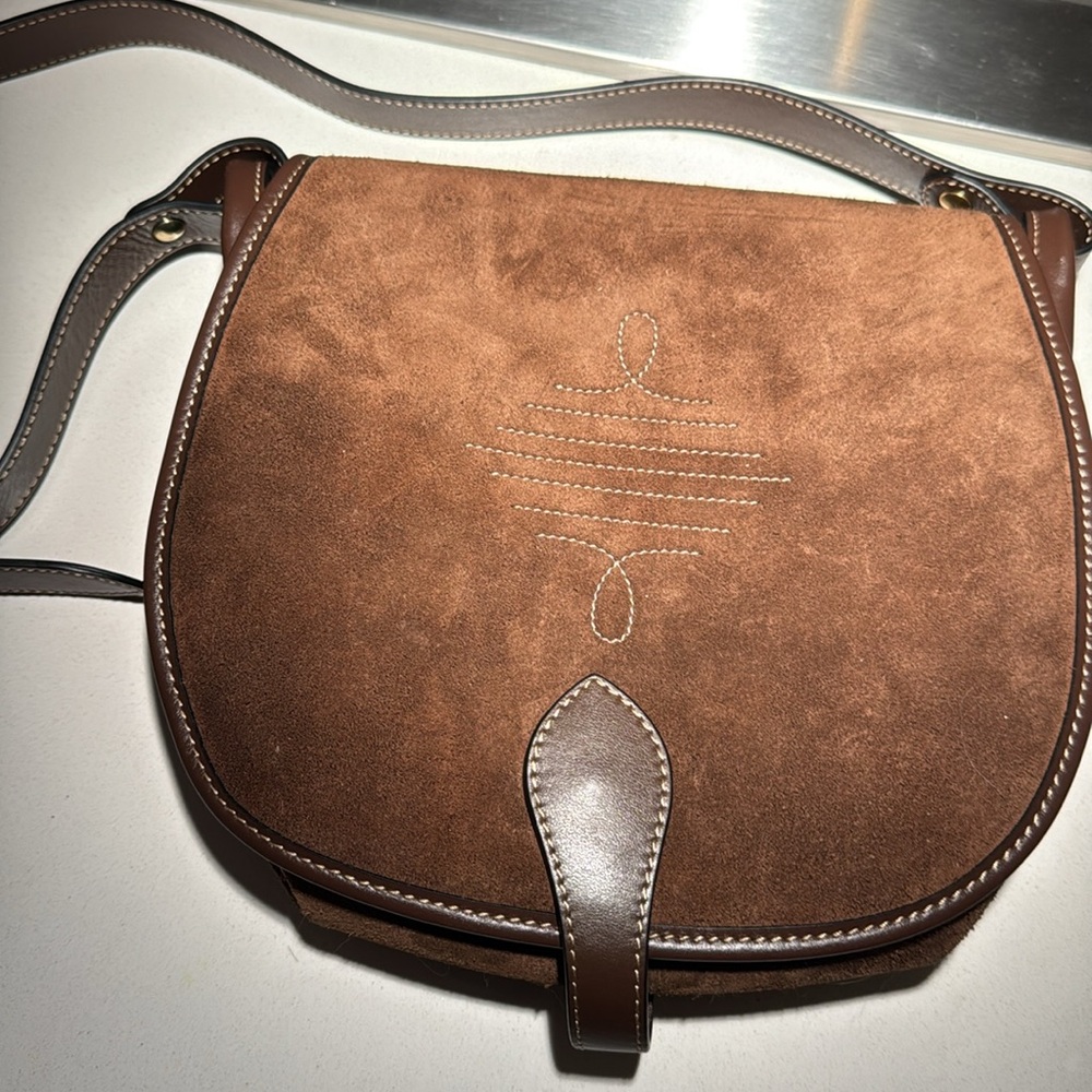 Banana Republic brown suede leather purse / hand bag